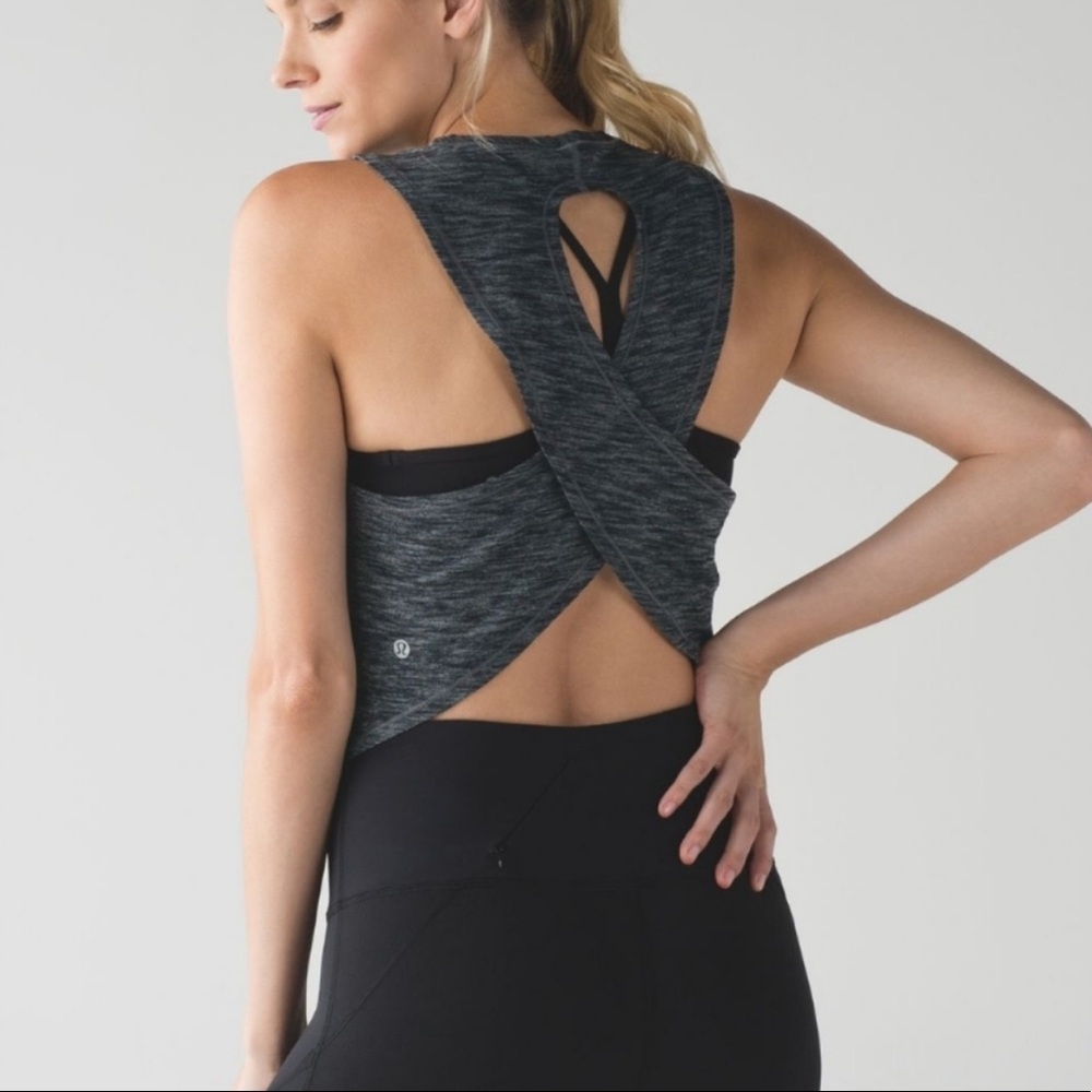 Lululemon Fast As Light Muscle Tank Heathered Black | 4